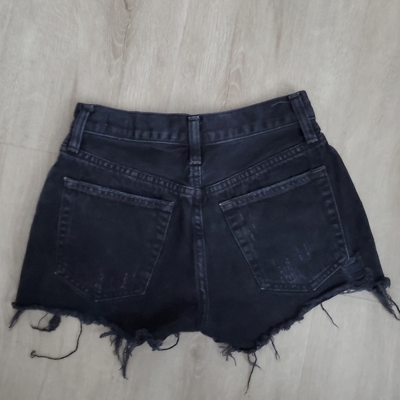 Free People Button Fly True Black Jean Shorts 24 - Picture 6 of 6